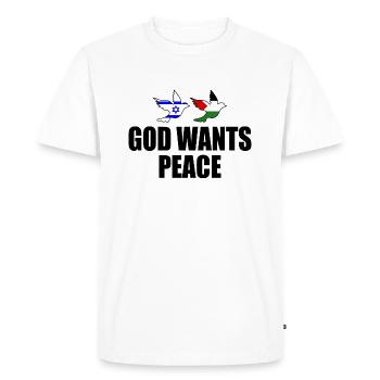 God wants peace for israel free palestine - Men's Premium Organic T-Shirt - white - Front - Nico (187cm)