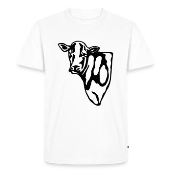 Kuh Cow - Men's Premium Organic T-Shirt - white - Front - Nico (187cm)