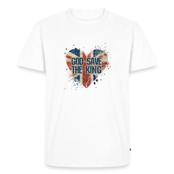 Couronnement du roi britannique Charles Angleterre Drapeau - T-shirt Premium bio Homme - blanc - Devant - Nico (187cm)