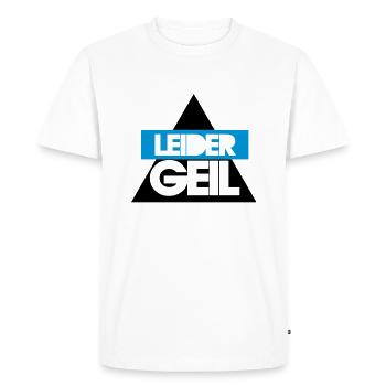 LEIDER GEIL - Männer Premium Bio T-Shirt - Weiß - Vorne - Nico (187cm)