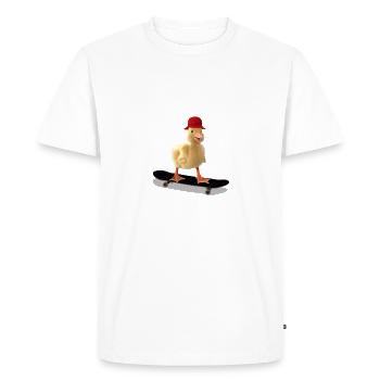 Funny little duck skateboards - Men's Premium Organic T-Shirt - white - Front - Nico (187cm)