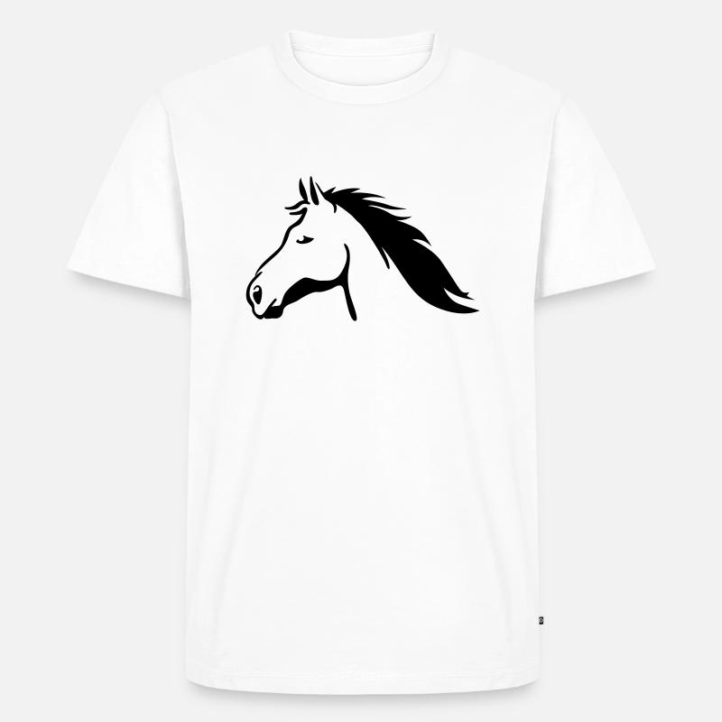 Pferd - Männer Premium Bio T-Shirt - Weiß