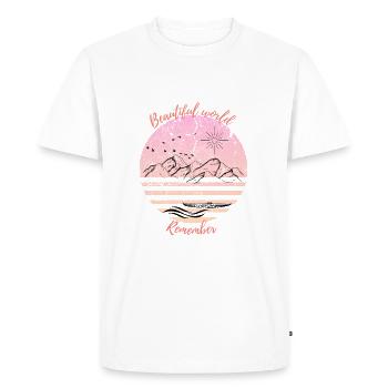 Le lac à la montagne rose - T-shirt Premium bio Homme - blanc - Devant - Nico (187cm)