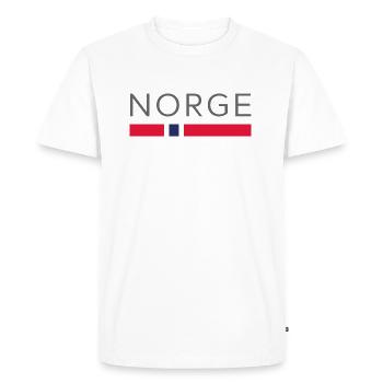 NORGE WM DESIGN - Norwegian Football Gift - Men's Premium Organic T-Shirt - white - Front - Nico (187cm)