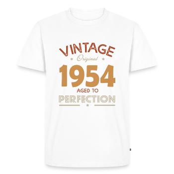 vintage 1954 birthday gift Born in 1954 - Men's Premium Organic T-Shirt - white - Front - Nico (187cm)