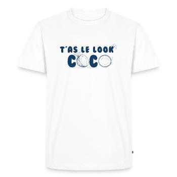 T'as le look - T-shirt Premium bio Homme - blanc - Devant - Nico (187cm)