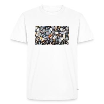 stonewashed - Men's Premium Organic T-Shirt - white - Front - Nico (187cm)