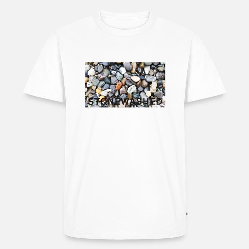 stonewashed - Männer Premium Bio T-Shirt - Weiß