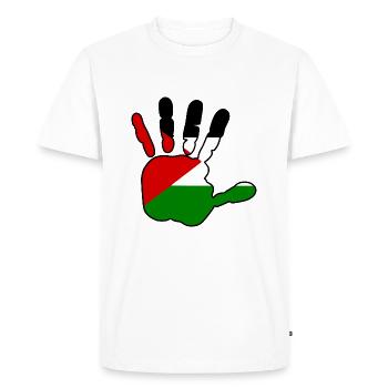 Free palestine hand - Men's Premium Organic T-Shirt - white - Front - Nico (187cm)