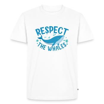 Je ne peux pas, c’est la saison des baleines amoureux des baleines - T-shirt Premium bio Homme - blanc - Devant - Nico (187cm)