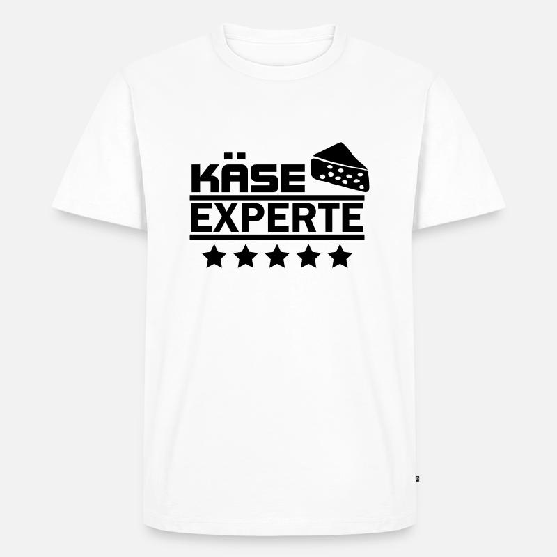 käse experte - Männer Premium Bio T-Shirt - Weiß