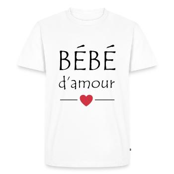Bébé d'amour - T-shirt Premium bio Homme - blanc - Devant - Nico (187cm)