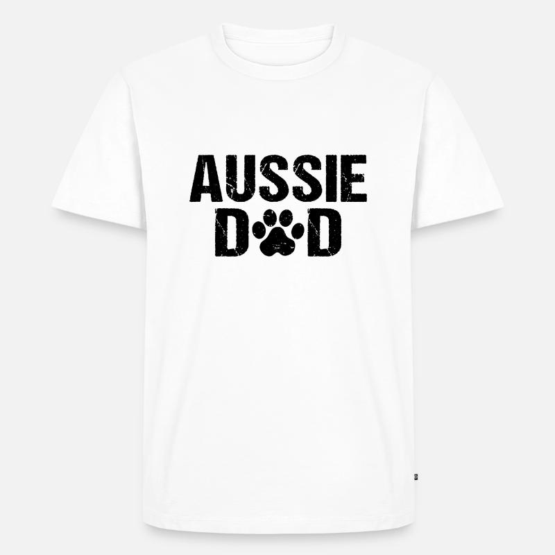 Aussie Dad Australischer Schäferhund - Männer Premium Bio T-Shirt - Weiß