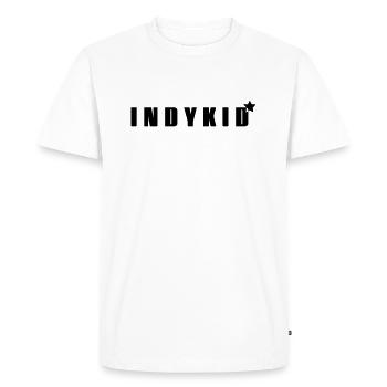 Indykid Black Logo - Men's Premium Organic T-Shirt - white - Front - Nico (187cm)