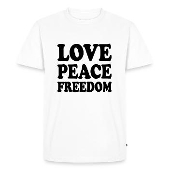 Love peace freedom - Men's Premium Organic T-Shirt - white - Front - Nico (187cm)