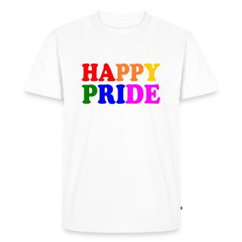 Happy pride - Men's Premium Organic T-Shirt - white - Front - Nico (187cm)
