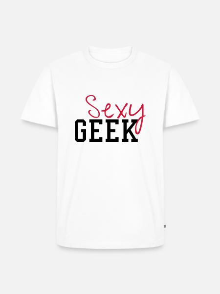 Sexy Geek - Men's Premium Organic T-Shirt - white