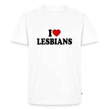 I love lesbians - T-shirt Premium bio Homme - blanc - Devant - Nico (187cm)