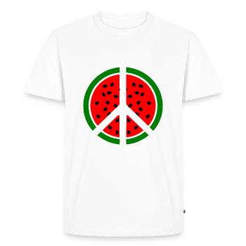 Symbole de paix pastèque - T-shirt Premium bio Homme - blanc - Devant - Nico (187cm)