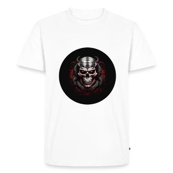 Decorative skull with snakes - Men's Premium Organic T-Shirt - white - Front - Nico (187cm)