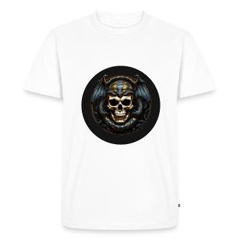 Decorative skull with snakes - Men's Premium Organic T-Shirt - white - Front - Nico (187cm)