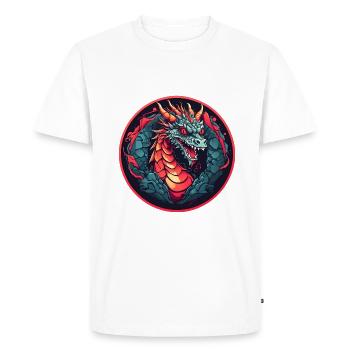 Dragon de feu Dragon Portrait pour Dragon Fans Dragon - T-shirt Premium bio Homme - blanc - Devant - Nico (187cm)