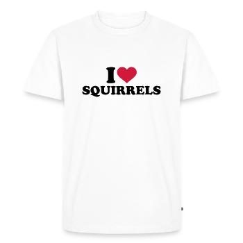 I love Squirrels - Men's Premium Organic T-Shirt - white - Front - Nico (187cm)