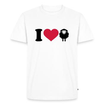 I love Sheep - Men's Premium Organic T-Shirt - white - Front - Nico (187cm)