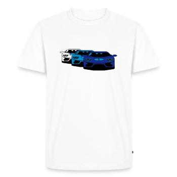 Course de voiture de sport de voiture art - T-shirt Premium bio Homme - blanc - Devant - Nico (187cm)