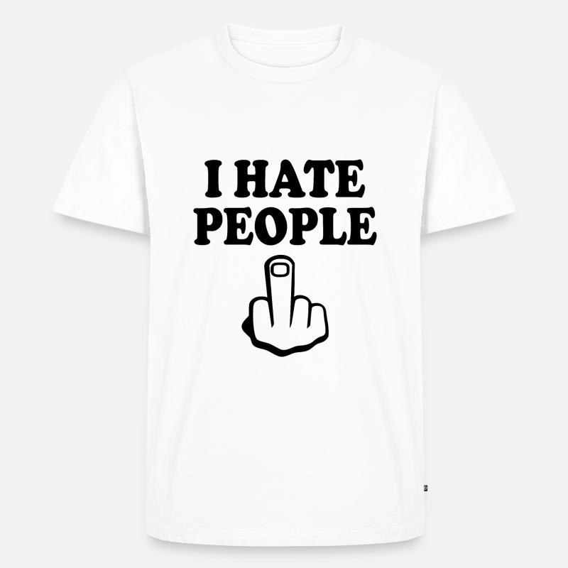 I hate people - Männer Premium Bio T-Shirt - Weiß