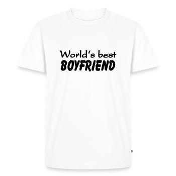 World's best Boyfriend - T-shirt Premium bio Homme - blanc - Devant - Nico (187cm)