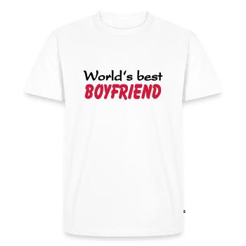 World's best Boyfriend - T-shirt Premium bio Homme - blanc - Devant - Nico (187cm)
