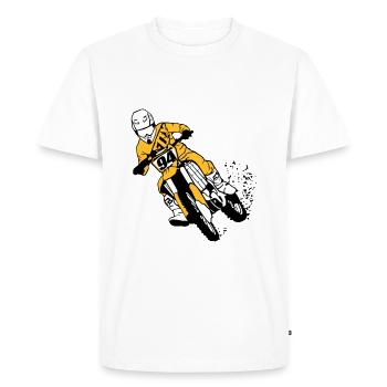 Moto Cross - Men's Premium Organic T-Shirt - white - Front - Nico (187cm)