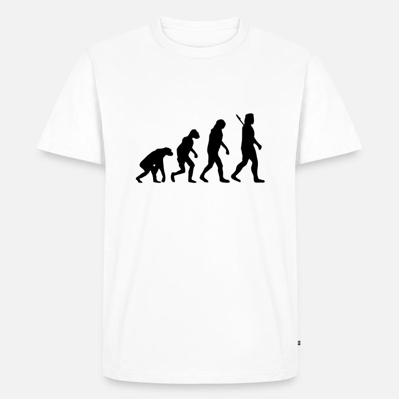 Evolution - Männer Premium Bio T-Shirt - Weiß