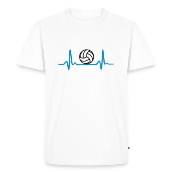 Volleyball Heartbeat - T-shirt Premium bio Homme - blanc - Devant - Nico (187cm)
