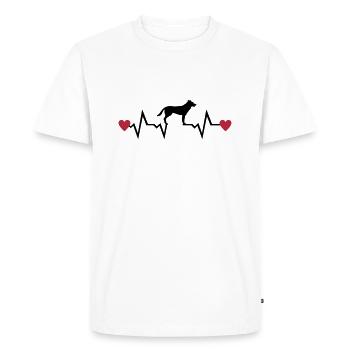 Heartbeat & Dog, German Shepherd - T-shirt Premium bio Homme - blanc - Devant - Nico (187cm)