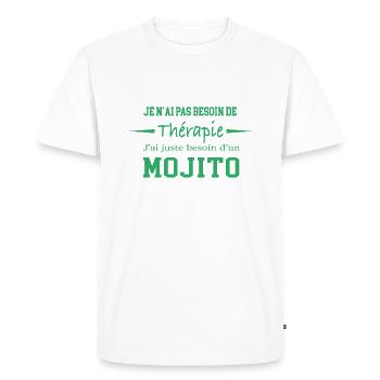 Humour mojito cadeau - T-shirt Premium bio Homme - blanc - Devant - Nico (187cm)