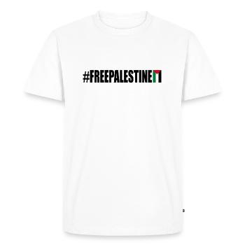 Free palestine - T-shirt Premium bio Homme - blanc - Devant - Nico (187cm)