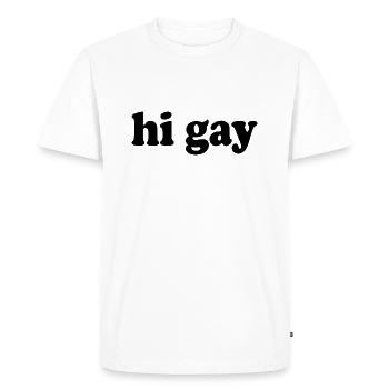 Gay - T-shirt Premium bio Homme - blanc - Devant - Nico (187cm)