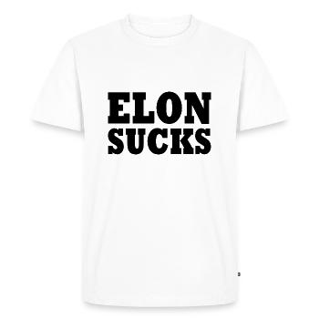 Elon sucks - T-shirt Premium bio Homme - blanc - Devant - Nico (187cm)