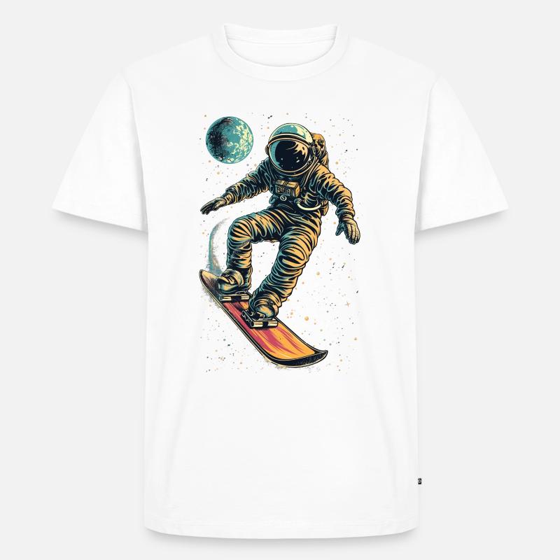 Zero Gravity Snowboarden - Männer Premium Bio T-Shirt - Weiß