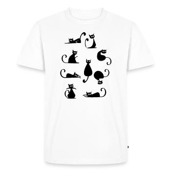 optique de chats différents - T-shirt Premium bio Homme - blanc - Devant - Nico (187cm)