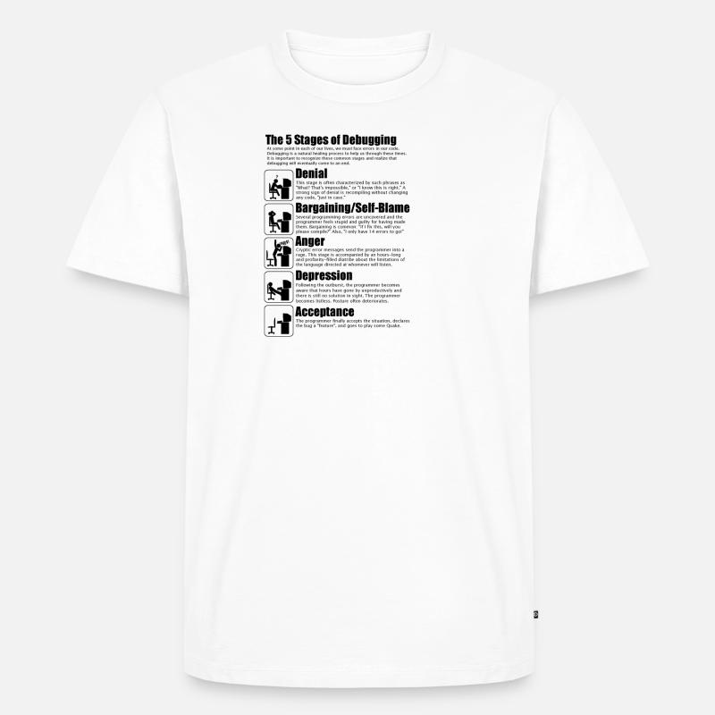 5 Debugging-Stufen - Männer Premium Bio T-Shirt - Weiß
