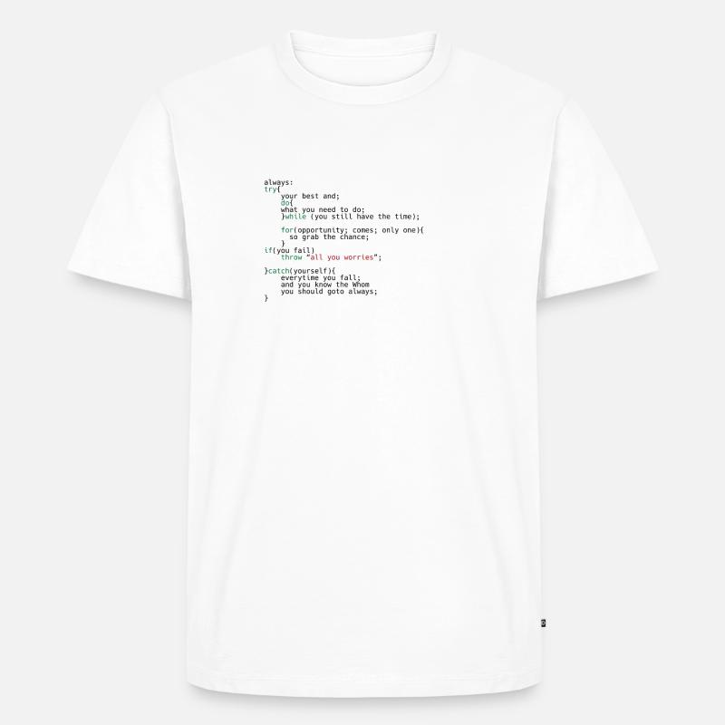 Geek Coder - Männer Premium Bio T-Shirt - Weiß