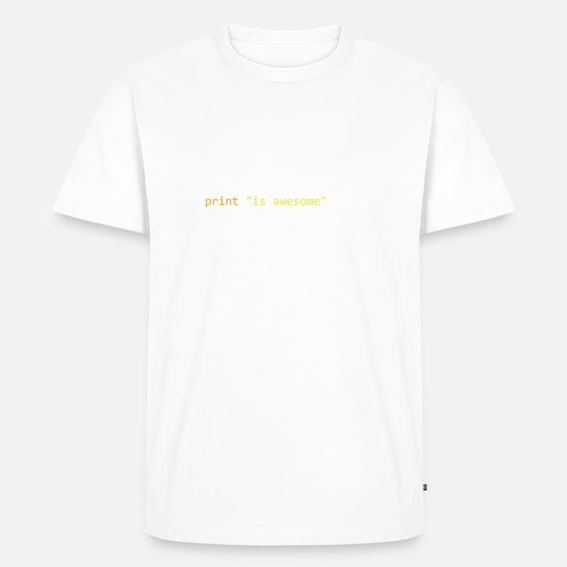 Python ist großartig - Männer Premium Bio T-Shirt - Weiß