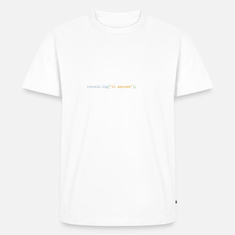 JavaScript is awesome - Men's Premium Organic T-Shirt - white