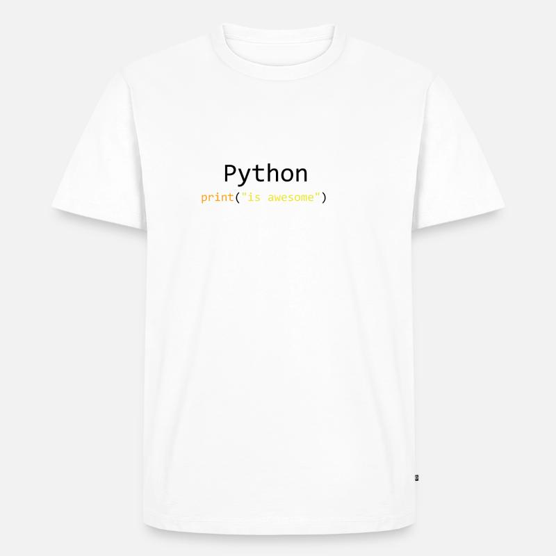 Python is awesome - Männer Premium Bio T-Shirt - Weiß