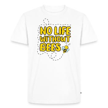 No Life Without Bees - Save the Bees - Men's Premium Organic T-Shirt - white - Front - Nico (187cm)