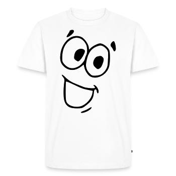 Emoji laughing sketch black - Men's Premium Organic T-Shirt - white - Front - Nico (187cm)