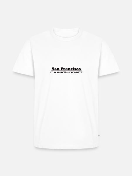 San Francisco Coordonnées - T-shirt Premium bio Homme - blanc